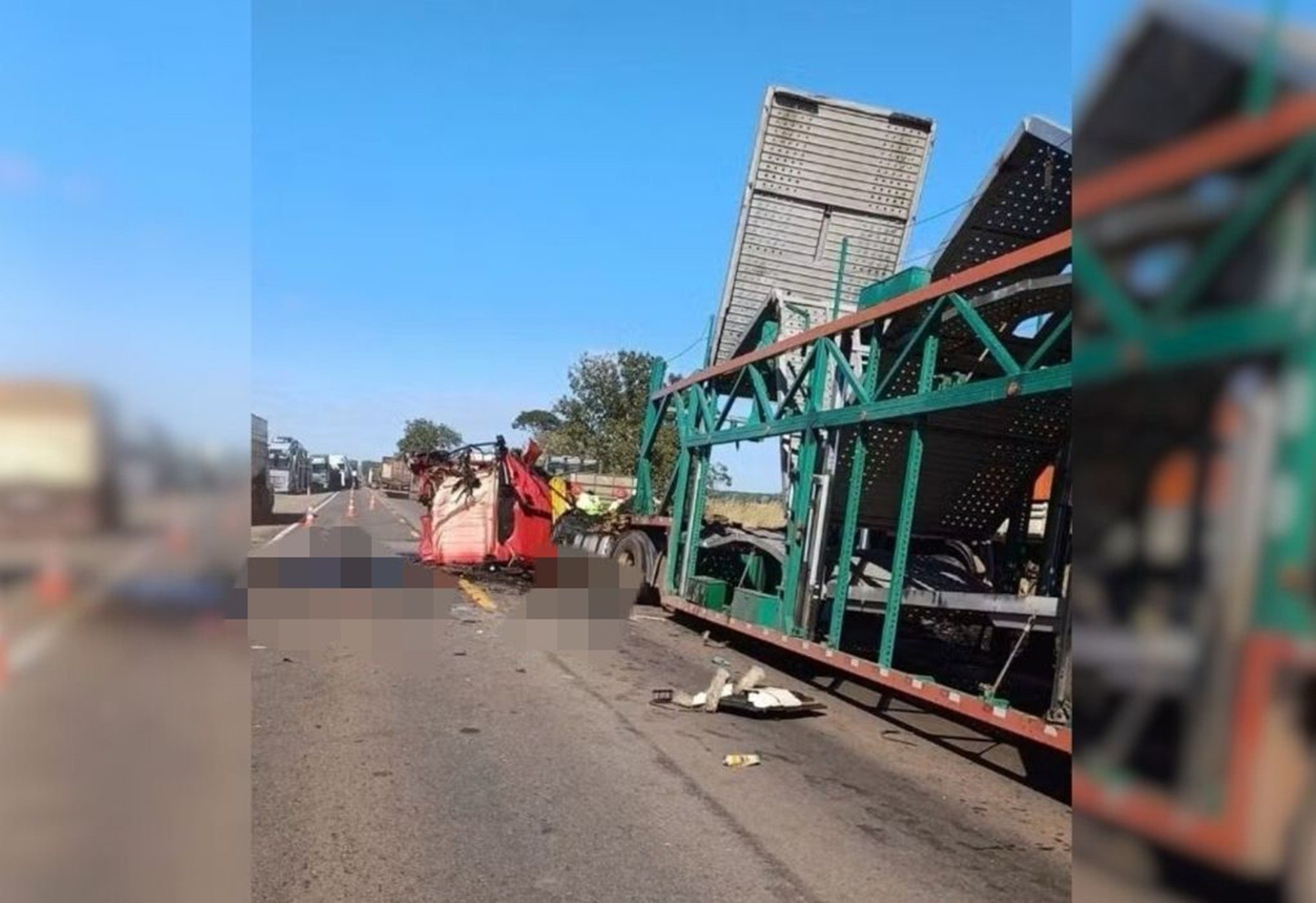 Acidente entre dois caminhões deixa um motorista morto e outro ferido na BR-153