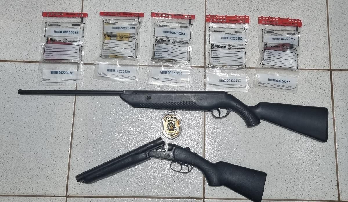 Espingardas e munições são apreendidas em operação que investiga grilagem de terras no Tocantins