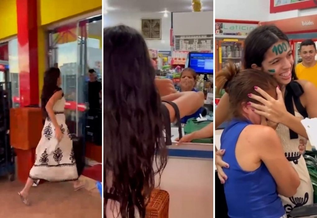 Estudante viraliza ao entrar em supermercado onde mãe trabalha e contar que conseguiu bolsa de estudos na faculdade: ‘Deu certo’